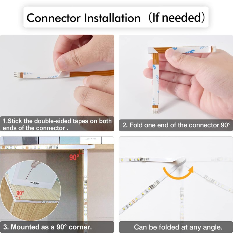 Accessories for WOBANE Cabinet Light Kit, 3 Pin Extention Connecter,