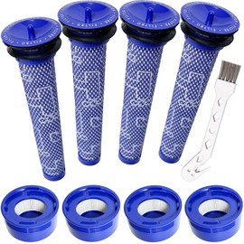 8 Pack Vacuum Filter Replacement Kit for Dyson V7, V8 Animal and V8 Absolute Cordless Vacuum, 4 Post Filter, 4 Pre Filter, Replaces Part # 965661-01 & 967478-01