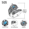SHAOAN 925 Sterling Silver Dragonfly Turquoise Spoon Thumb Ring