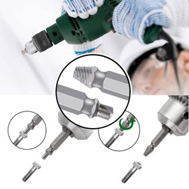 Damaged Screw Extractor, Screw Extractors Drill Bits Tool Set (H.S.S. 4341+#0)-(5Pcs)
