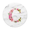 WHITE MARBLE PHONE GRIP PINK LETTER C INITIAL - C