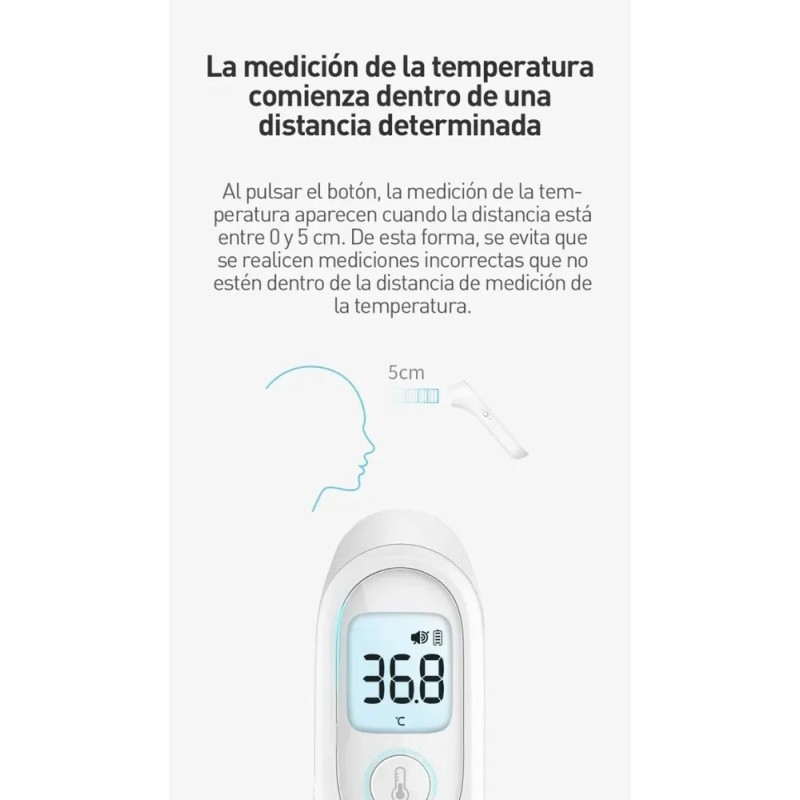 Termómetro Infrarrojo Digital Yuwell YT-1C Sin Contacto Frente Blanco