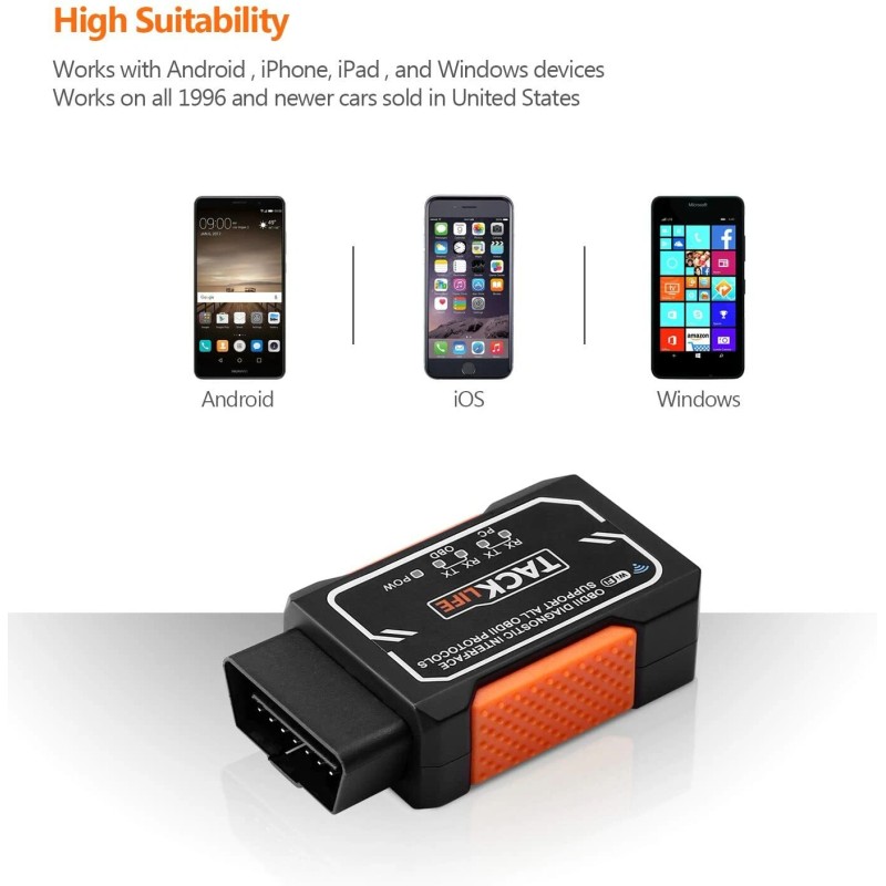 Tacklife OBD2 Scanner, Tacklife Bluetooth OBD2 Diagnostic real-time scanning Tool,