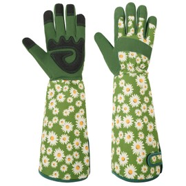 Ainiv Long Gardening Gloves for Women, Green Thorn Proof Gardening Gloves, Protective Garden Gloves Women, Women Gardening Gloves, Lightweight Gardening Gifts for Yard Gardening Outdoor Work (Medium)