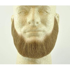 Full Character Beard LIGHT BROWN w/Spirit Gum - 100% Human Hair - Adhesive Included - no. 2024 - REALISTIC! Perfect for Theater and Stage - Reusable!