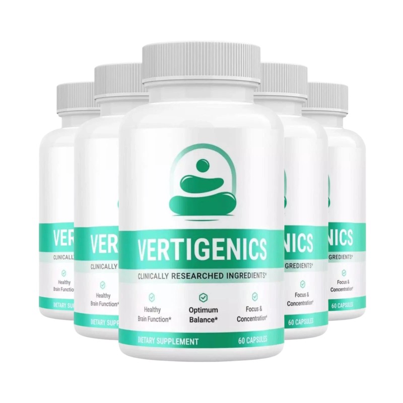 Vertigenics 5-Pack Vertigenics Capsules - Supports Balance System & Dizziness