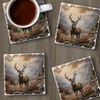 Thirstystone Woodland Deer 4-Pack Tumbled Tile Stone Coasters with Protective