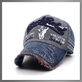 Buzz Selection CAP276 Cap, Hat, Logo, Denim, Distressed Treatment, Outdoor, Sports, Men's, Women's, Khaki