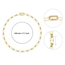 Dainty Layered necklaces for women Gold Short small chain rectangle paperclip chain necklace 18k gold choker necklace fashion jewelry for Women Girls Pin-and-loop necklace