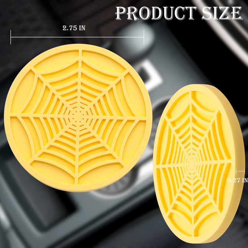MEAJOO 4PCS Car Cup Holder Coasters, 2.75 Inch Universal Non-Slip