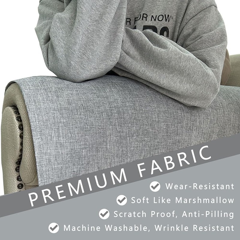 NOYOURS Couch Arm Covers, Anti-Slip Sofa Armrest Cover for Recliner,