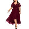 Talisea Womens Plus Size Long Dress Chiffon High Low Split