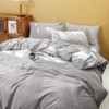 FOSSA Duvet Cover Set 100% Washed Cotton Linen Feel Super