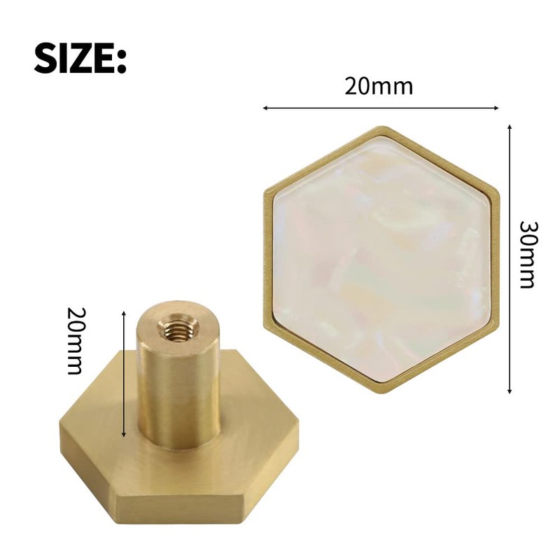 GDICONIC 27mm Gold Brass Cabinet Door Drawer Knobs Home Kitchen