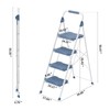 KINGRACK 4 Step Ladder, Sturdy Step Stool with Handrail, Anti-Slip