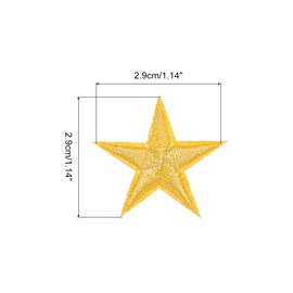 sourcing map Small 5Star Iron on Patches Embroidered Sew Patches Appliques Garment Embellishments for Clothing Repair Backpack Shoes Decoration Yellow Pack of 30