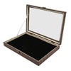 Pin Display Case Large Black PU Leather Dustproof Glass Widely