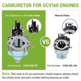 CARRBIA 16100-Z8B-901 Carburetor (BB76A A) Carb Assembly w/Tune up Kit Compatible with Honda Fits specific Engines HRR216K10 HRR216K11 HRR216K9 HRS216K5 HRS216K6 HRS216K7 Lawnmowers