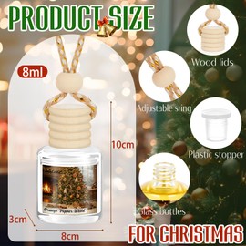 Leelosp 3 Packs Christmas Car Air Freshener Hanging Car Air Freshener Diffuser, Gingerbread, Christmas Tree, Snowflakes Essential Oil Diffuser for Women Men Driver Gifts Accessories Stocking Stuffers