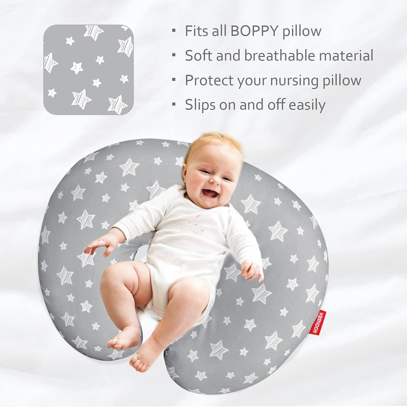 Pillow Cover for Infant Snug Fits Boppy Nursing Pillows, Breastfeeding