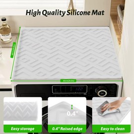 Mini Fridge Silicone Mat - 19.7"x19.7"x0.4" Non-Slip, Spill-Proof, Drip Prevention | Ideal for Refrigerators, Washing Machines, Dryers, Wine Coolers, and Dishwashers