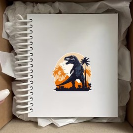 Dinosaur Sunset Car Stickers Vinyl Decals, Waterproof Removable Car Window Decals for Cars Motorcycles Laptops Windows Helmets Walls, 2 Pack B054