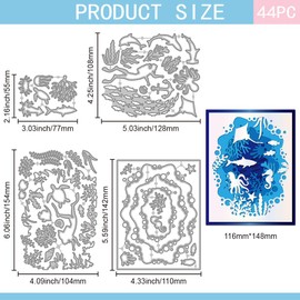 GLOBLELAND Underwater World Cutting Dies Metal Fish Coral Die Cuts Layered Diving Silhouette Cutting Embossing Templates for Scrapbooking Crafts Paper Cards Making