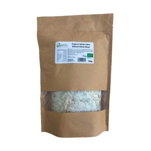 Organic White Poha (Flaked Rice) 500g