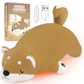 Auspicious beginning Almohadilla Trmica Elctrica Para Calambres Menstruales, Suave Peluche Shiba Inu De 14 Con Un Vientre Suave Y Caliente Alimentado 