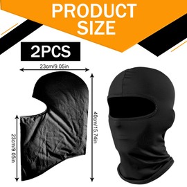 Pack of 2 Balaclavas, Ski Mask, Balaclava for Men and Women, Face Cap, Ski Mask, Neck Gaiter, UV Protection, Motorcycle, Driving, Windproof, Warm Face Cap, One Size, Men/Women