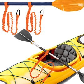 PAASTAI Kayak Paddle Leash Boat Must Haves -Kayak Accessories for Fishing 2 Pack Stretchable Paddle Strap Tool Lanyard with Carabiner Secure for Storage Perfect for Canoes, Sups, and Kayaks