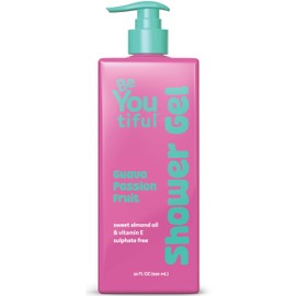 BeYoutiful Natural Hydrating Body Wash for Kids & Teens, Guava Passion Fruit Exfoliating Gel, Cruelty-Free Acne-Prone Sensitive Skin Care, 32 oz