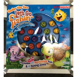 Pressman Under The Sea LET'S GO FISHIN' Fishing w/ Pole Motorized Game Board for Kids