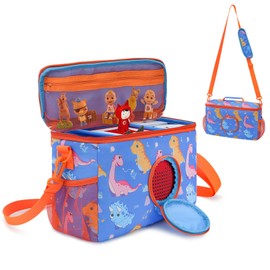 Ciseret Portable Tonies Carrying Case - Compatible with Toniebox Starter Set Tonies Figures Characters Charging Station Headphones - Travel Bag for Kids Boy Girl - Designer Custom Dinosaur Bag