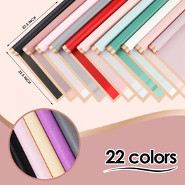 SDMOER 20 Sheet Bouquet Wrapping Paper,Multifunctional Waterproof Floral Wrapping Paper,Flower Arrangement Paper With Gold Edge, Gift Packagingh Gold Edge, Gift Packaging (Light yellow)