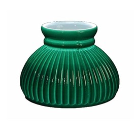 6" Green Ribbed Oil Lamp Shade