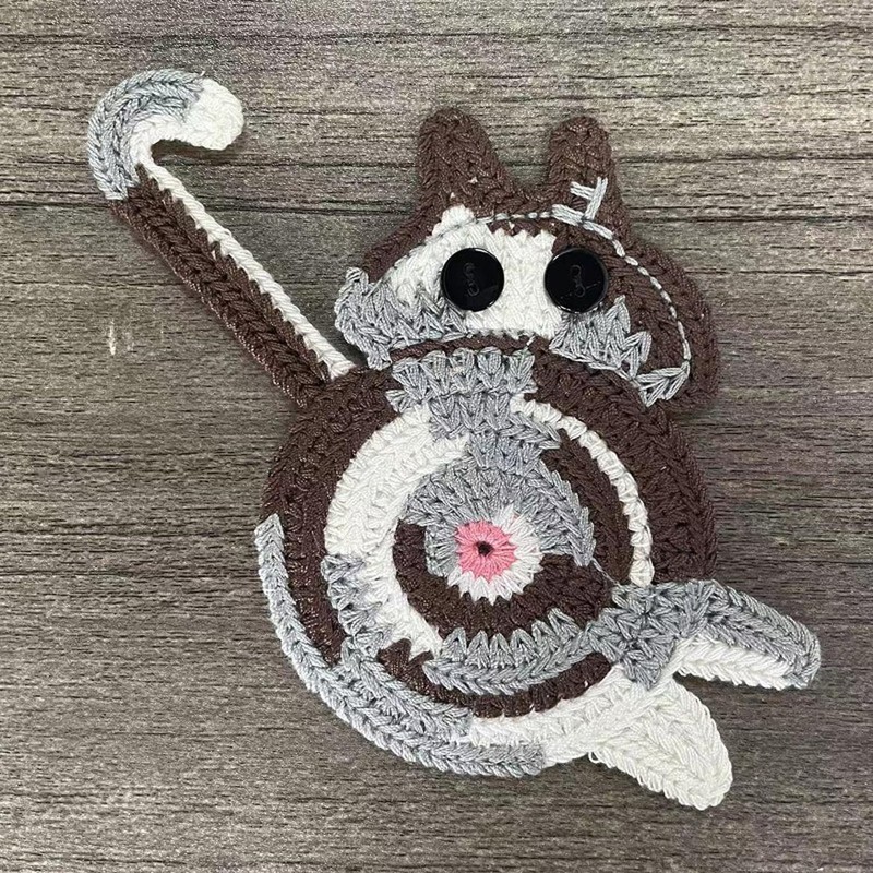 Coasters Set of 5, Fun Woven Creative Cat Coasters, Cute