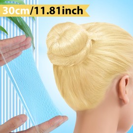 Teenitor Hair Bun Maker Kit For Kids - 2pcs Small Hair Donut Shapers, 10pcs Small Invisible Hair Nets, 20pcs Bobby Pins For Buns, 5 Hair Bands (Blonde)