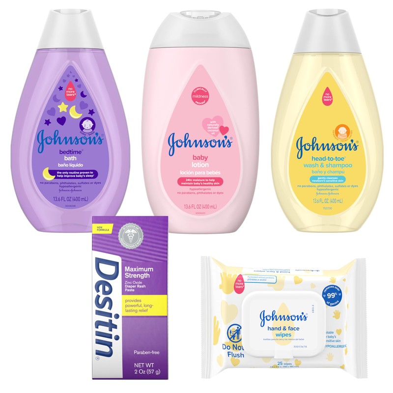 Johnson's Baby Here Comes Baby Gift Set, Baby Essentials for