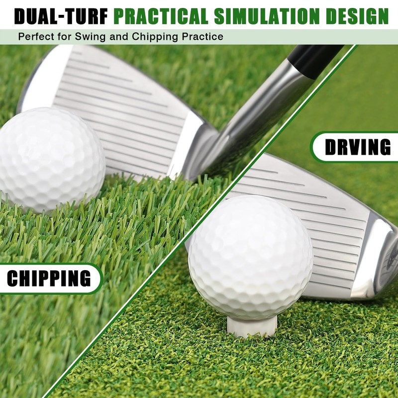 BIRDIEBLAST Premium Golf Hitting Mat, 10mm Foam Padding with Rubber