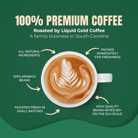 Specialty Coffee from Costa Rica I Medium Roast Ground I by Liquid Gold I 1 bag (7oz) 200 Grams I Single Origin I 100% Fresh Arabica Beans I Fair Trade I Local Athentic Sourced Coffee from Costa Rican Coopeagri Farm I Made and Roasted Fresh in USA