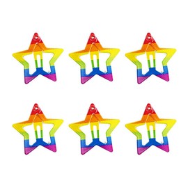 6 Rainbow Pride Snap Clips, Pride Rainbow Hair Accessories, No Slip Metal Hair Clips, Hair Barrettes for PRIDE Month Parades, Party Costumes, Carnival and Celebrations