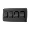 American Technology Components Quad SPST On-Off Switch with Bezel, 12-Volt,