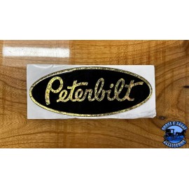 Peterbilt Black/Gold OEM replacement Peterbilt decal emblem genuine size & fit stick