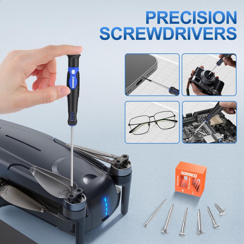 SORAKO 40-Piece Screwdriver Set, Multi-Purpose Magnetic Screwdriver Set with Case,