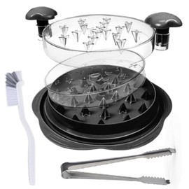 DOMZY Chicken Shredder Large Chicken Breast Shredder With Brush & Tong - Chicken Shredder Tool Twist Handle - Visible Meat Shredder With Strong Anti-Slip - Used For Pork, Beef, Chicken Tenderloins