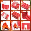 Fullhawl 3D Artificial Red Brick Cardboard Fireplace 39 x 35