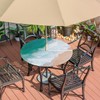 Outdoor Round Tablecloth with Umbrella Hole, Blue Seawater Table Cover