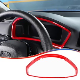 MUXEE 11th Gen Civic Dash Board Instrument Panel Dial Dashboard Trim Cover Frame Trim for Honda Civic 2022 2023 2024 2025 - ABS Wine red Sport Interior Accessories