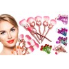 6 Pieces Rose Flower Shaped Professional Cosmetic Make Up Brushes,